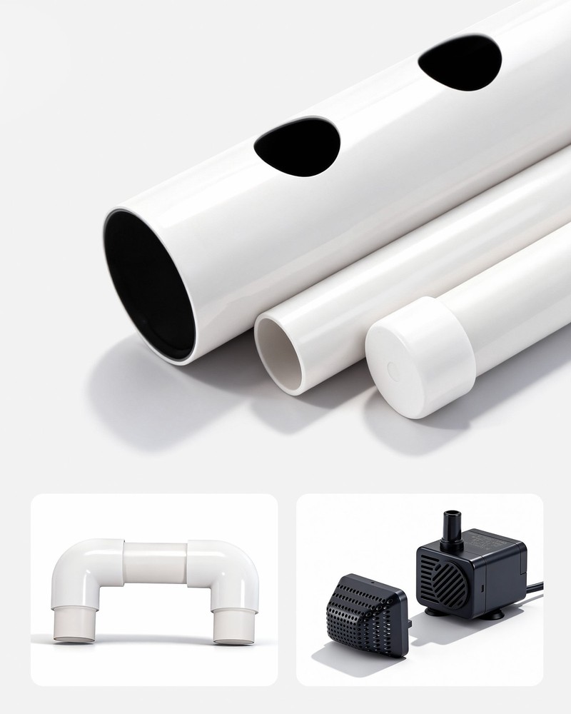 VEVOR UPVC Hydroponics Growing System Kit 3-Tier 90 Sites Sun & Light Blocking