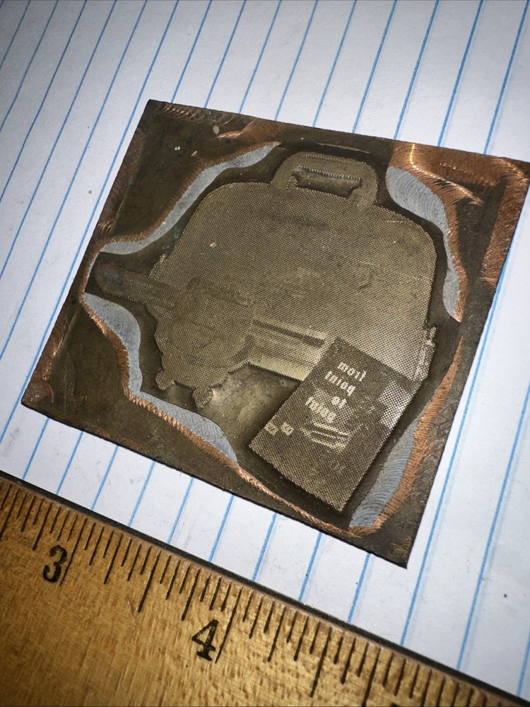 Print Block ( Surveyors Transit & Case ) Copper on Lead Plate