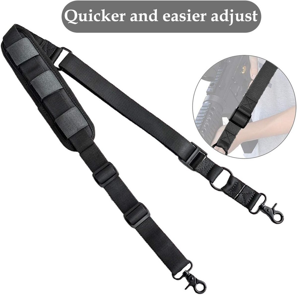 2 Point Rifle Sling with Shoulder Pad Quick Adjustable Gun Strap Multi-Use Two P