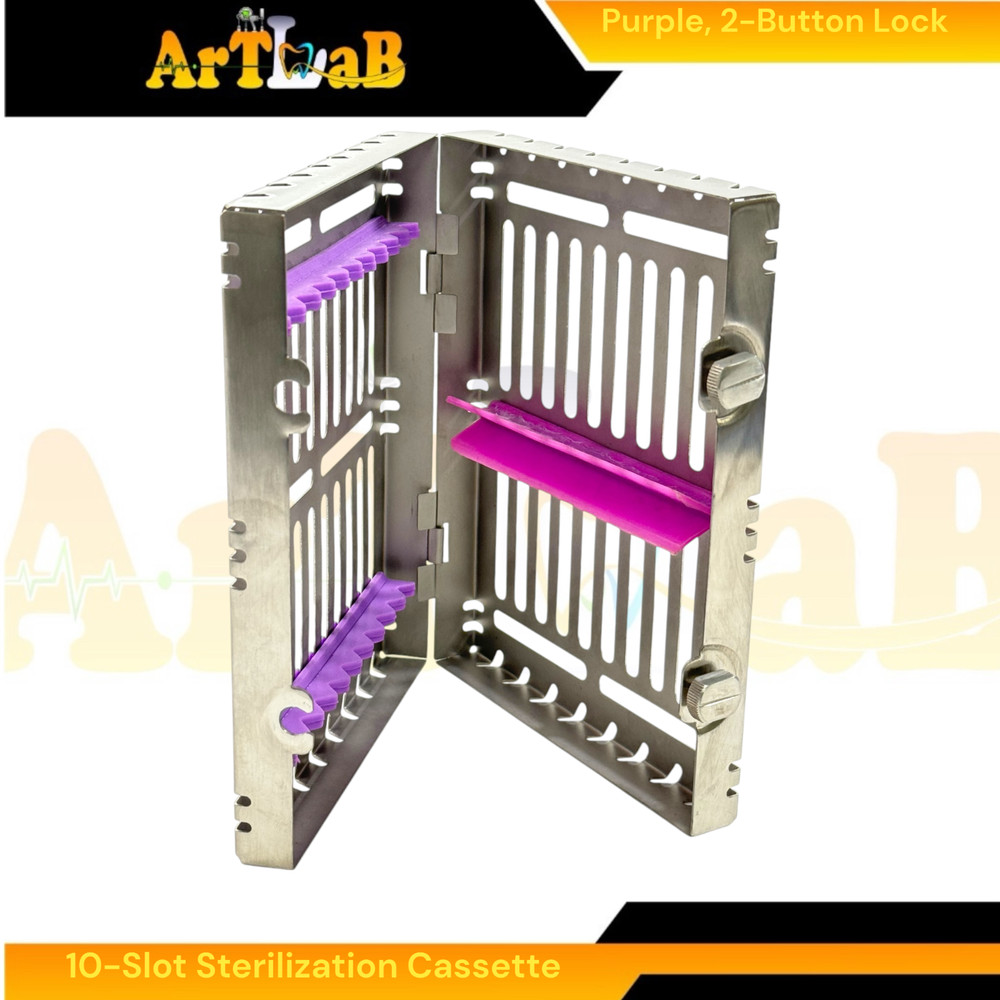 Sterilzation Cassette Box for 10 Instruments, Detachable, Button Lockable (1pc)