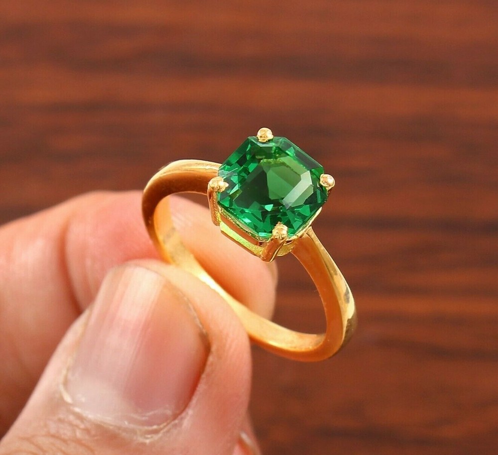 Green Emerald Ring Gemstone Ring Statement Ring Gift For Her Green Wedding Ring