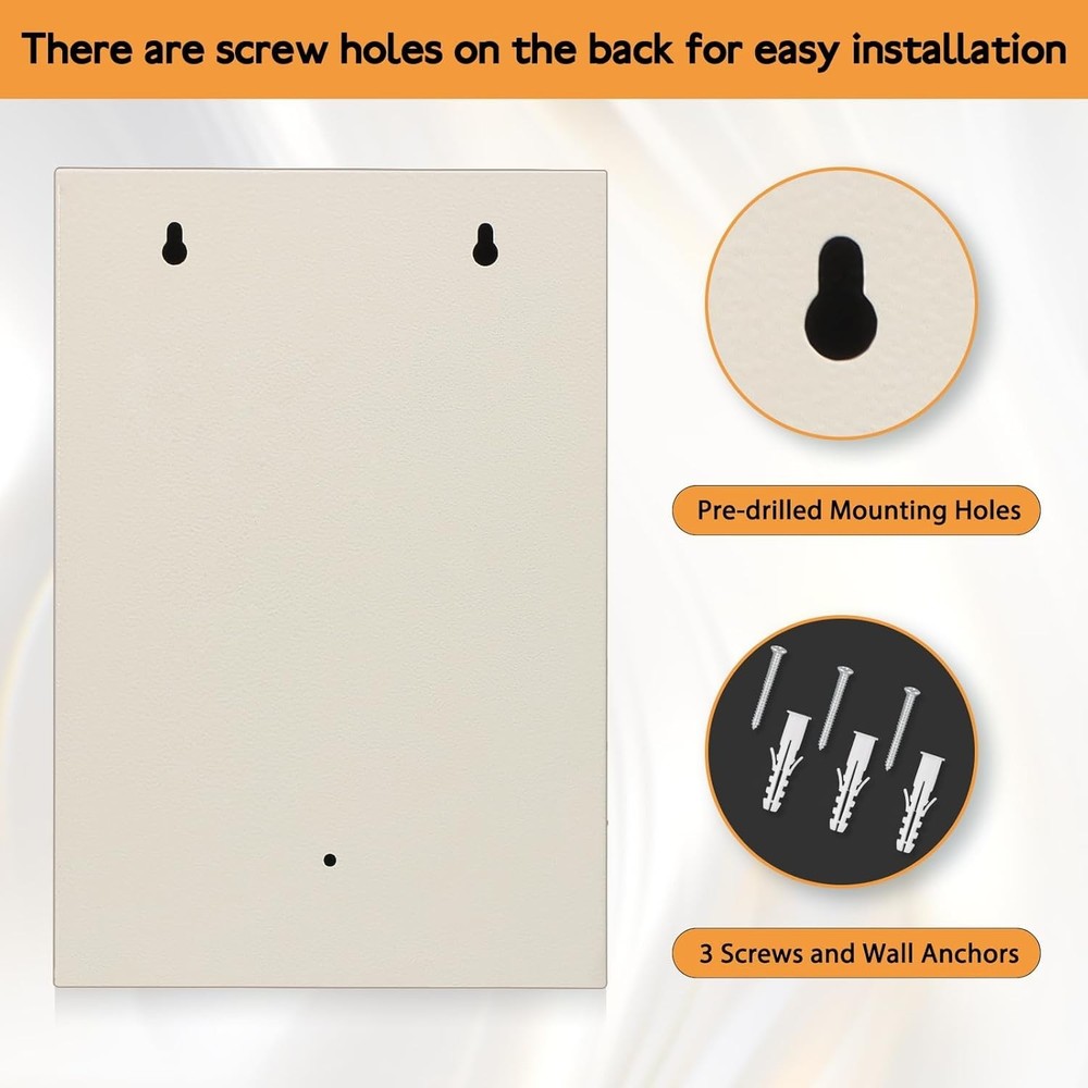 Key Storage Lock Box with Code, Locking Key Cabinet, 40 Key Holder Wall Mount...