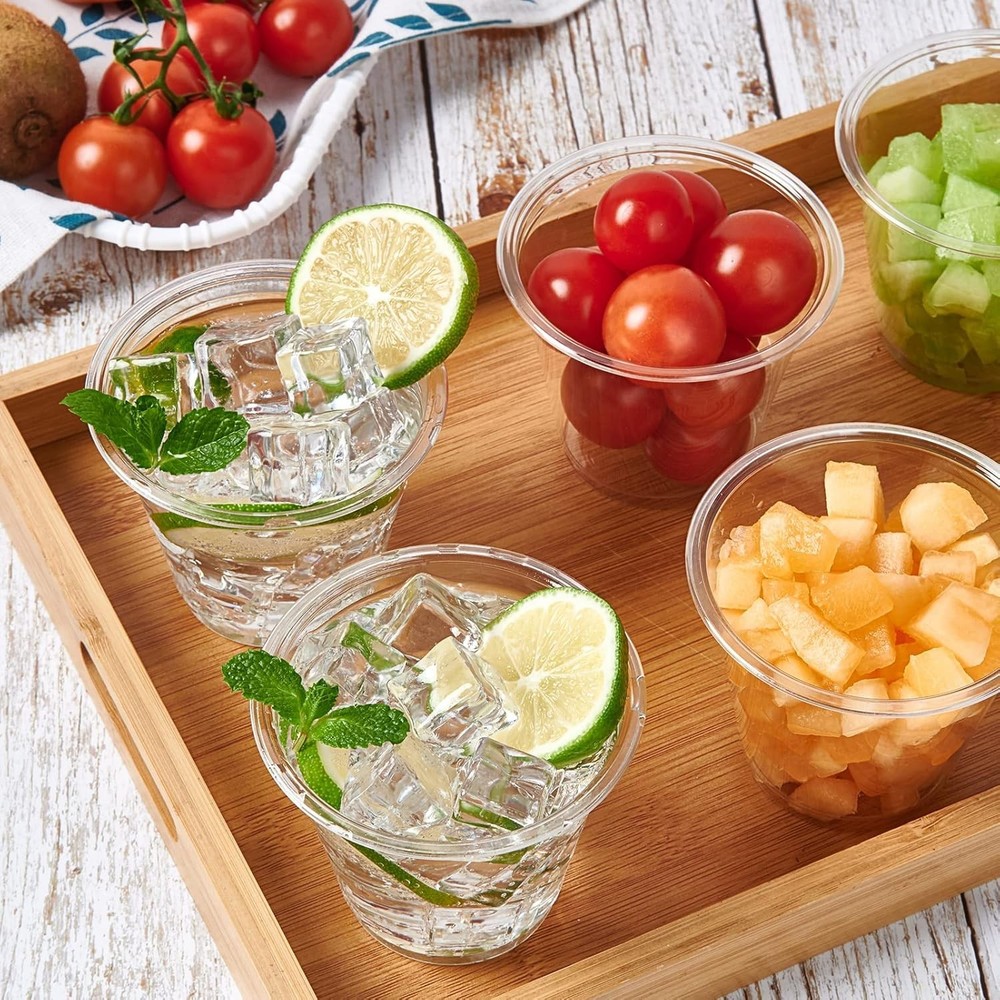 300 Pack 9oz Clear Plastic Cups,Disposable Crystal Drinking Cups,PET Plastic ...