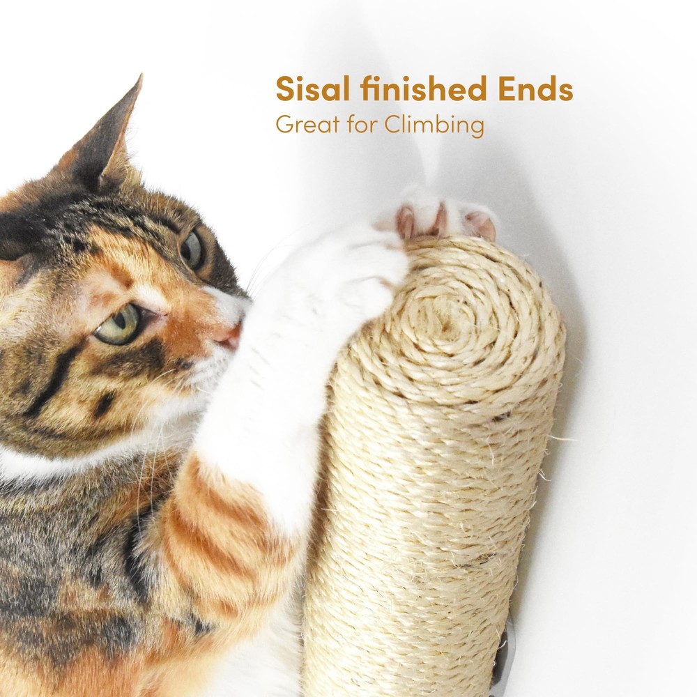 18" Compact Wall Mounted Cat Scratcher Sisal Scratching Post
