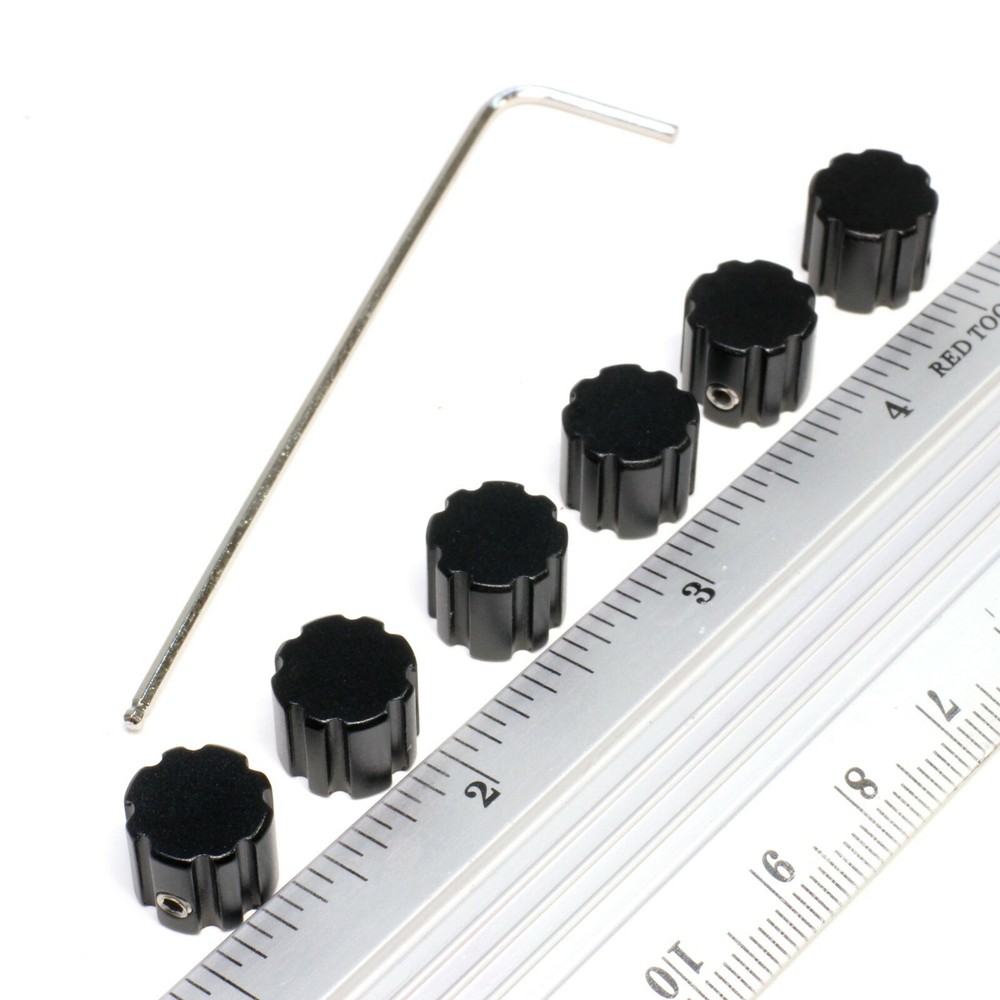 Instrument Control Knobs, Machined 6061 Anodized Aluminum, 6 each