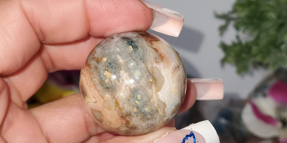 Ocean Jasper Sphere 64g healing orb 36.1mm