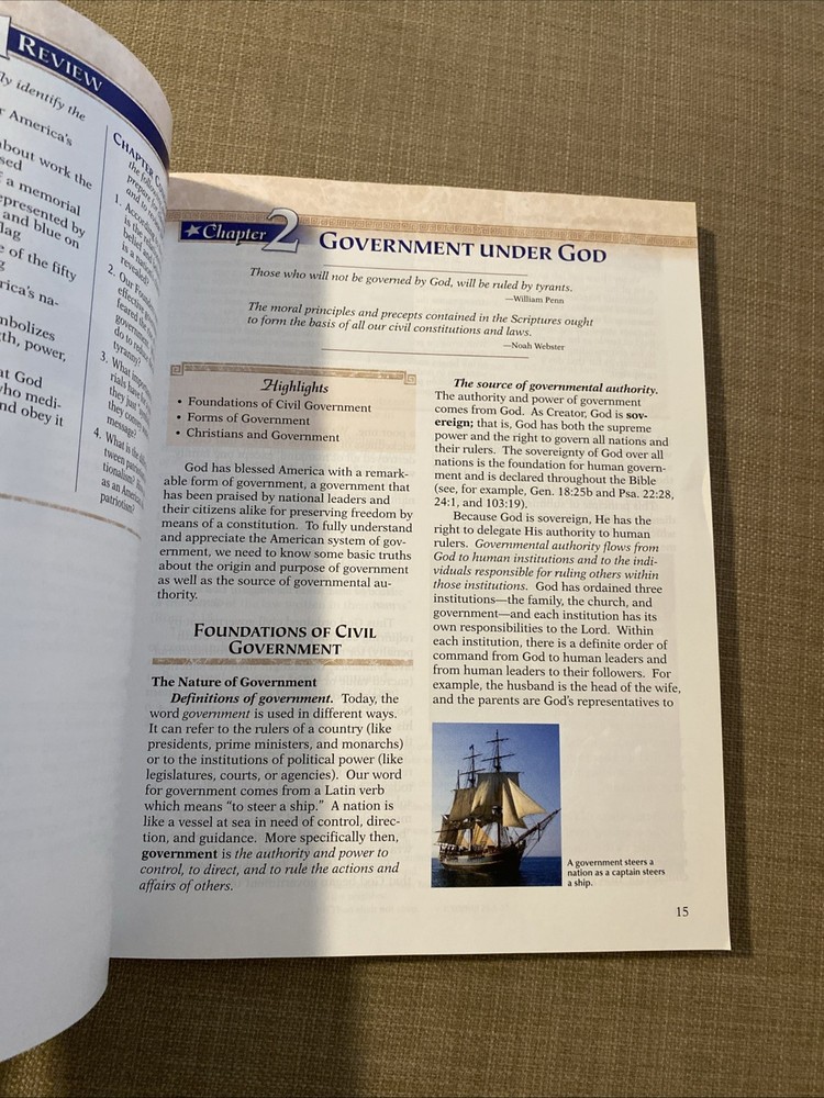 Abeka American Government student Text Third Edition