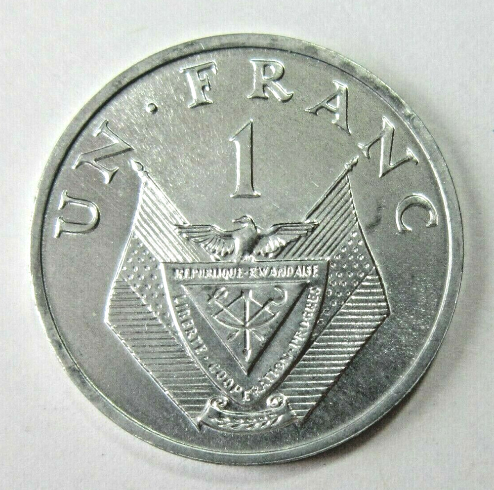 RWANDA. 1 FRANC, 1969. UNCIRCULATED.
