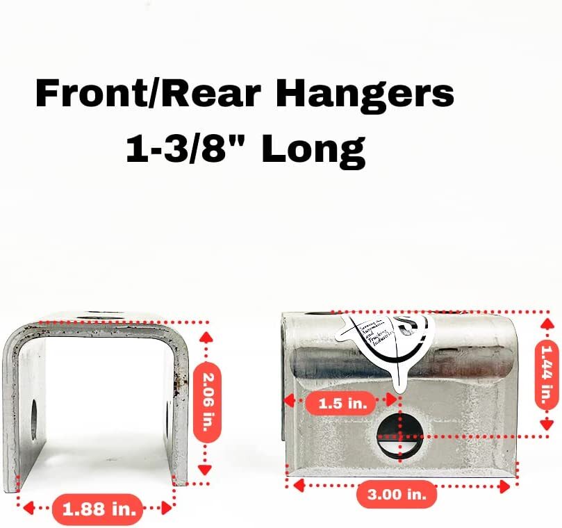 HD Greaseable 3500 lb Tandem Trailer Suspension Kit Leaf Springs, Hanger, Ubolt