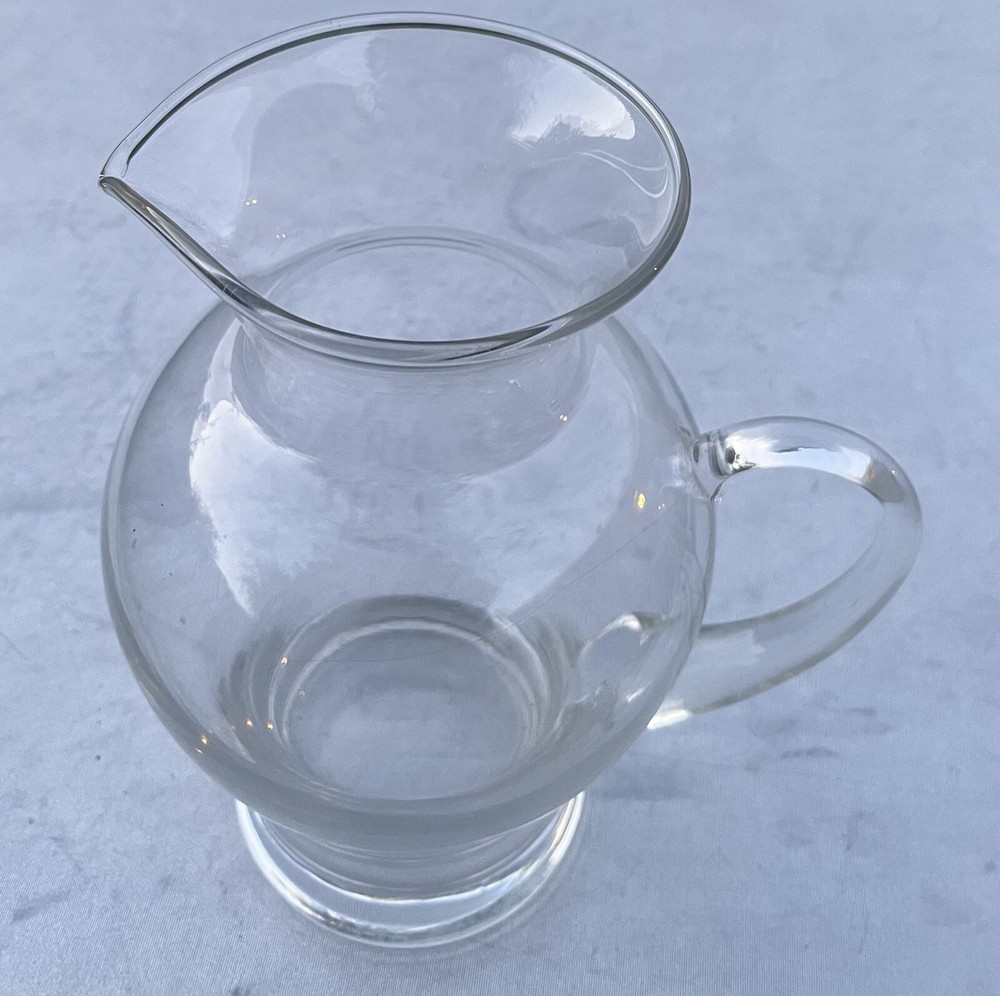 Vintage Hand Blown Clear Crystal pitcher