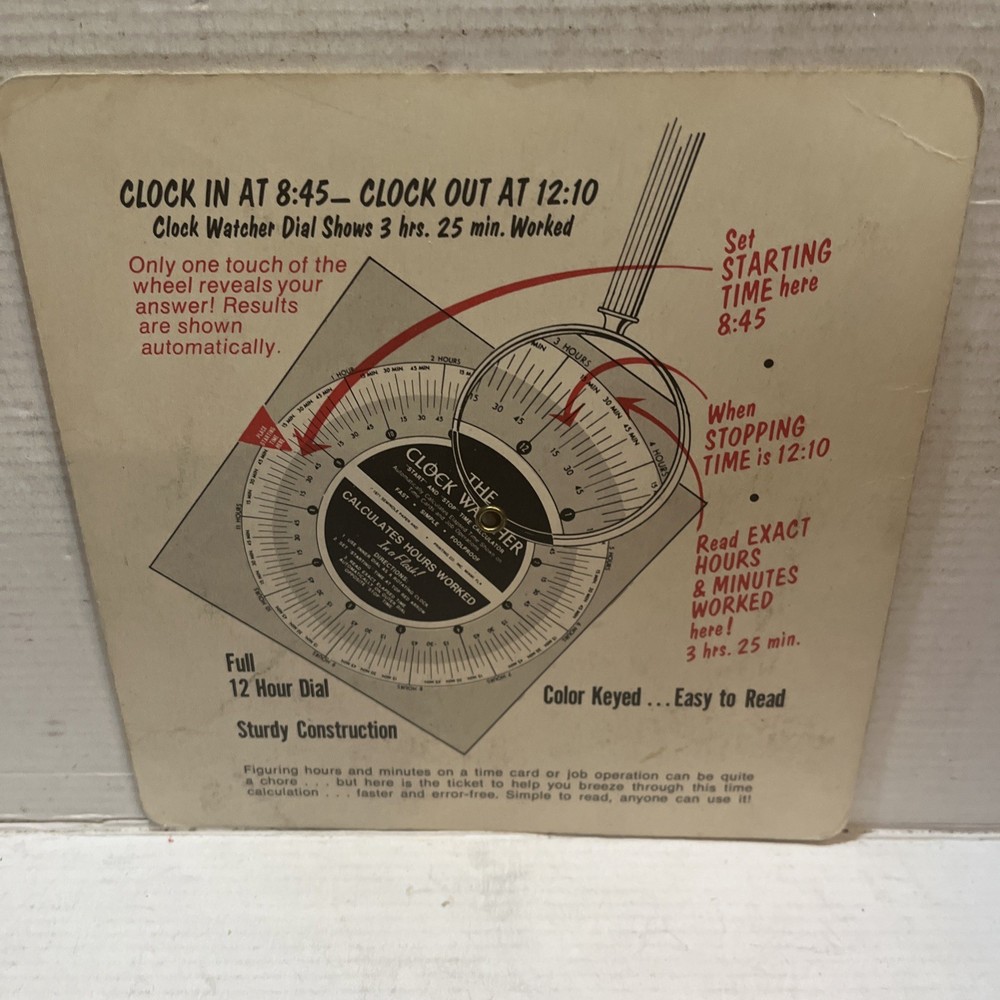 Vintage MANUAL HOURS CALCULATION