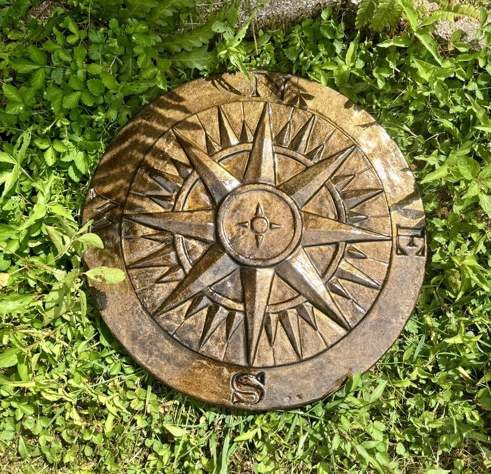 Compass Nautical Cement Stepping Stone