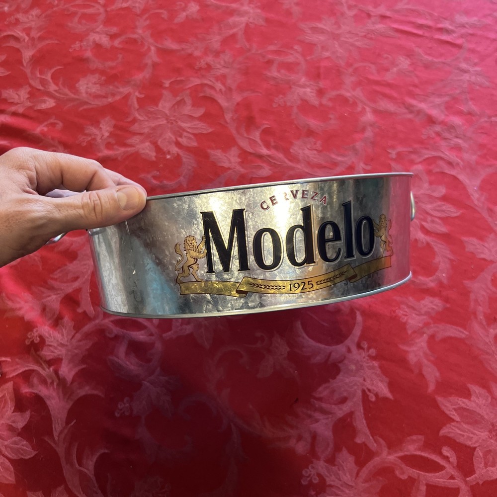 Modelo Cerveza Silver Serving Tray Beer Centerpiece NEW