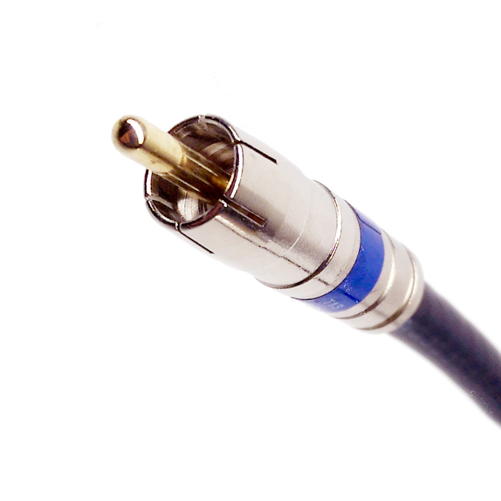 RCA Audio Cable, Solid Copper Core 18AWG, 75 Ohm, Gold Plated Pin, 1ft to 200ft