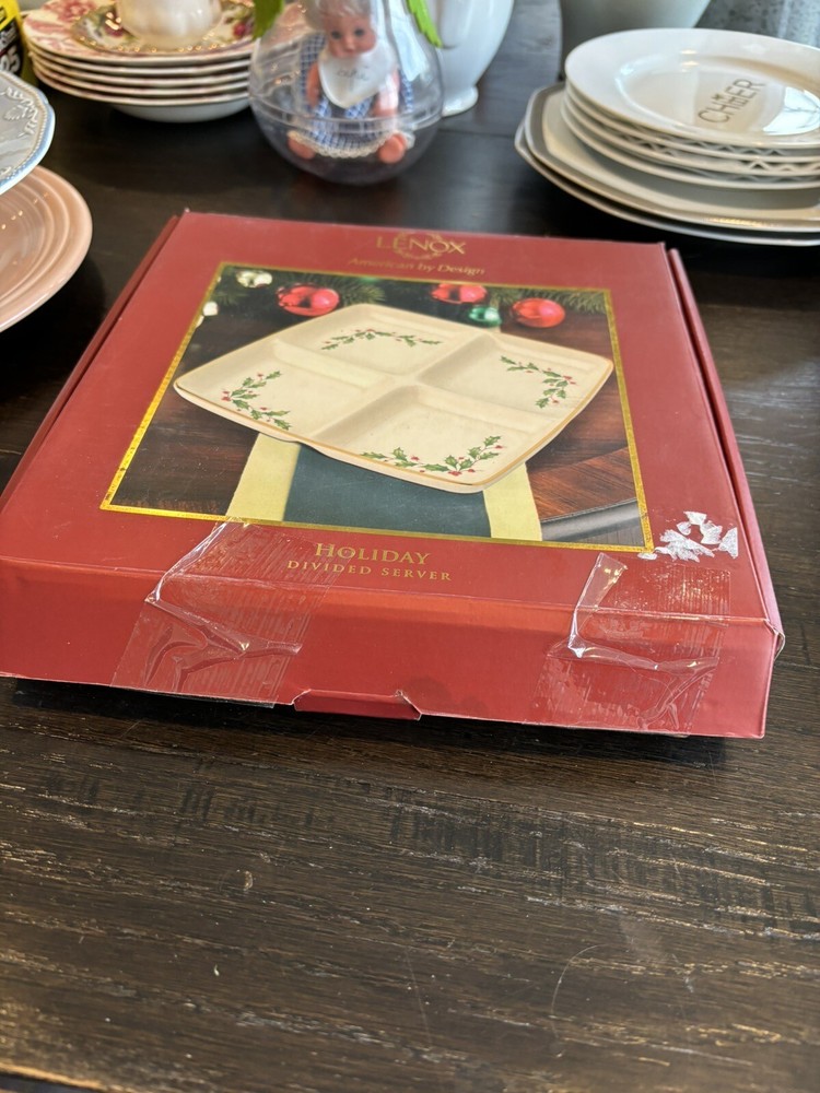 Lenox Christmas Holiday Divided Server With 4 Sections