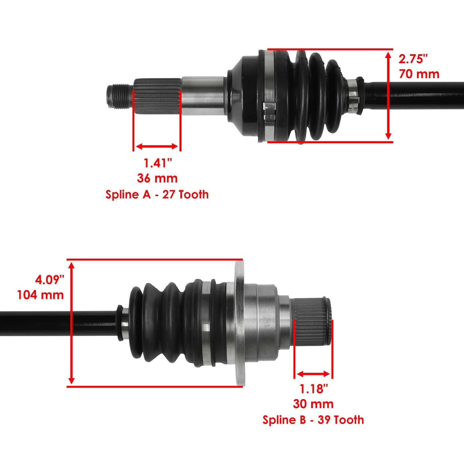 Front Rear Left Right Complete Axles for Yamaha Grizzly 660 YFM660F 4X4 2003-08