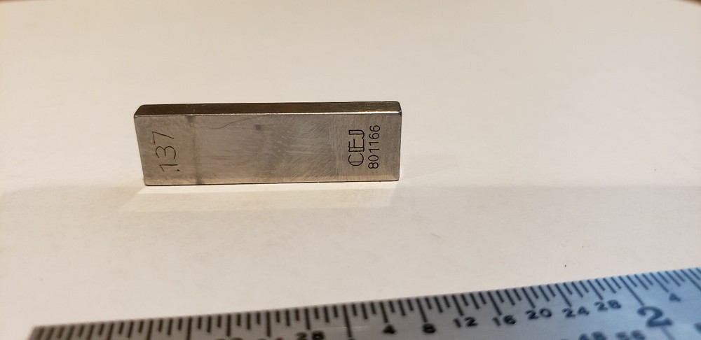 .137" CEJ Rectangular Steel Gage Gauge Block, Grade B