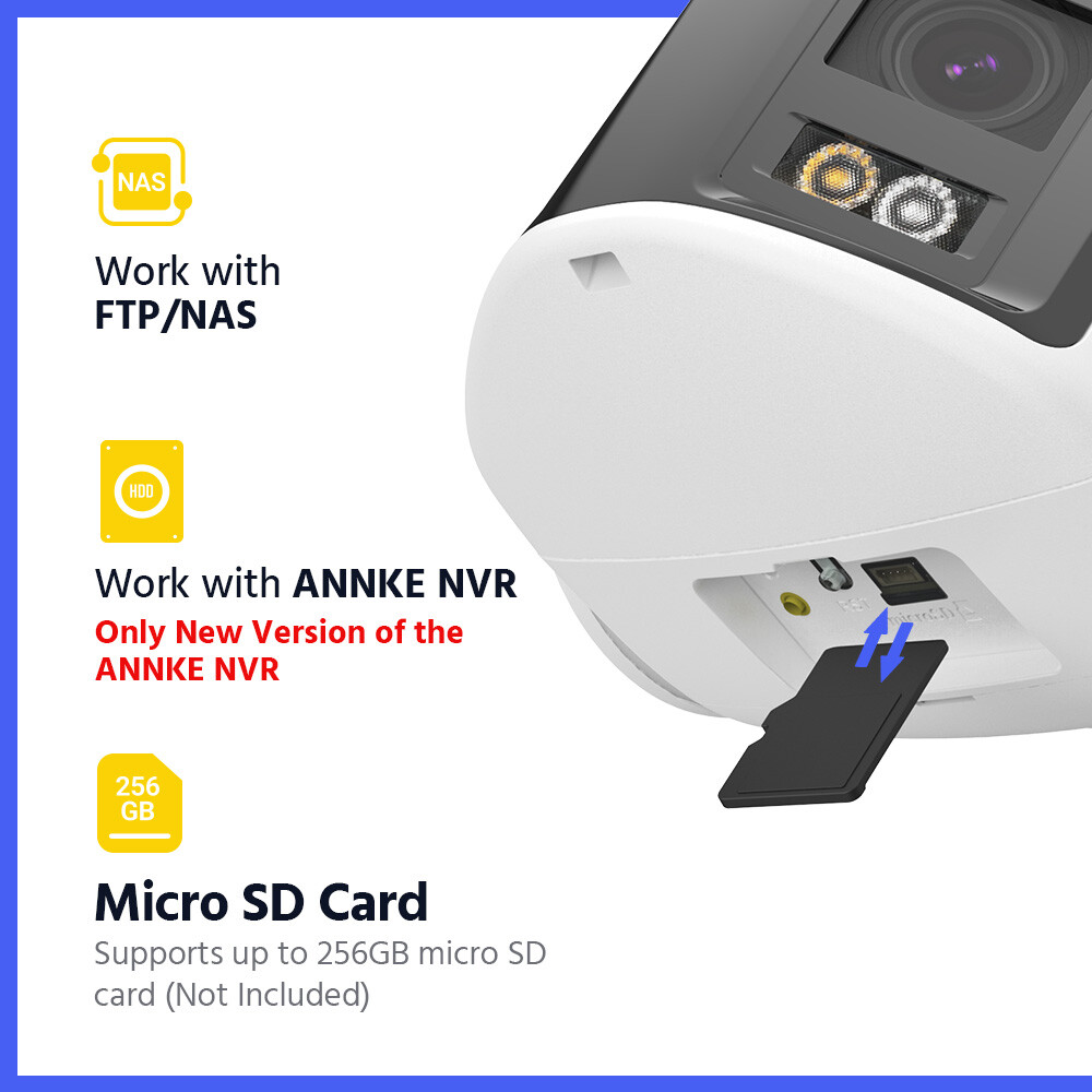 ANNKE 6MP POE Security IP Camera Dual Lens Outdoor Color Night Two-Way Audio AI