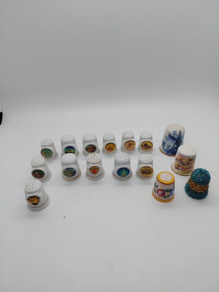 Vintage bundle of large unusual thimbles