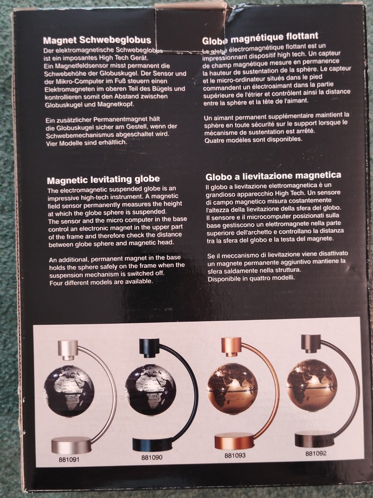 Stellanova Magnetic Levitating Globe Computer Controlled Desk Accessory Fun