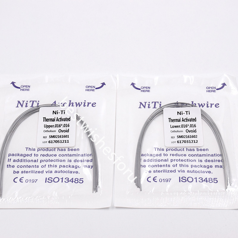 Heat Thermal Activated Rectangular Niti Wire Arch Ovoid Form Upper Lower All