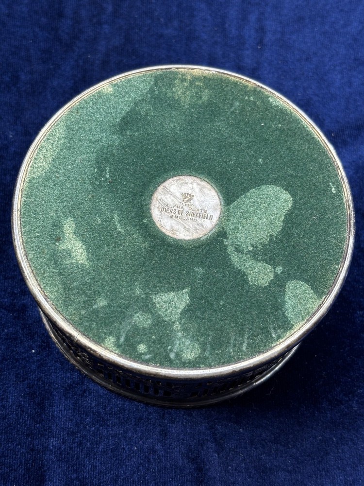 Alpha Plate Silver Plated Bottle Coasters
