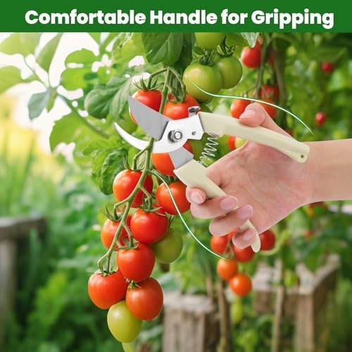 2 Pack Gardening Pruning Shears, Sharp Bypass Blade Garden Shears, Stainless