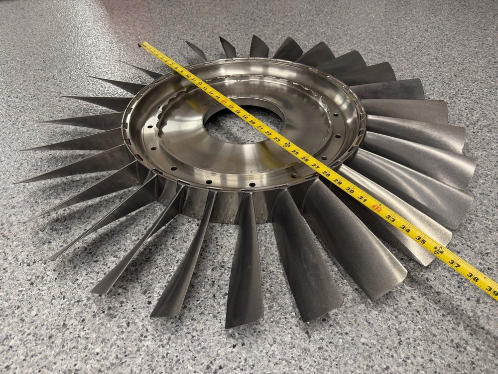 Boeing B-52 Titanium Jet Engine Fan. Flight Sim Turbine Pilot Model Table Blade