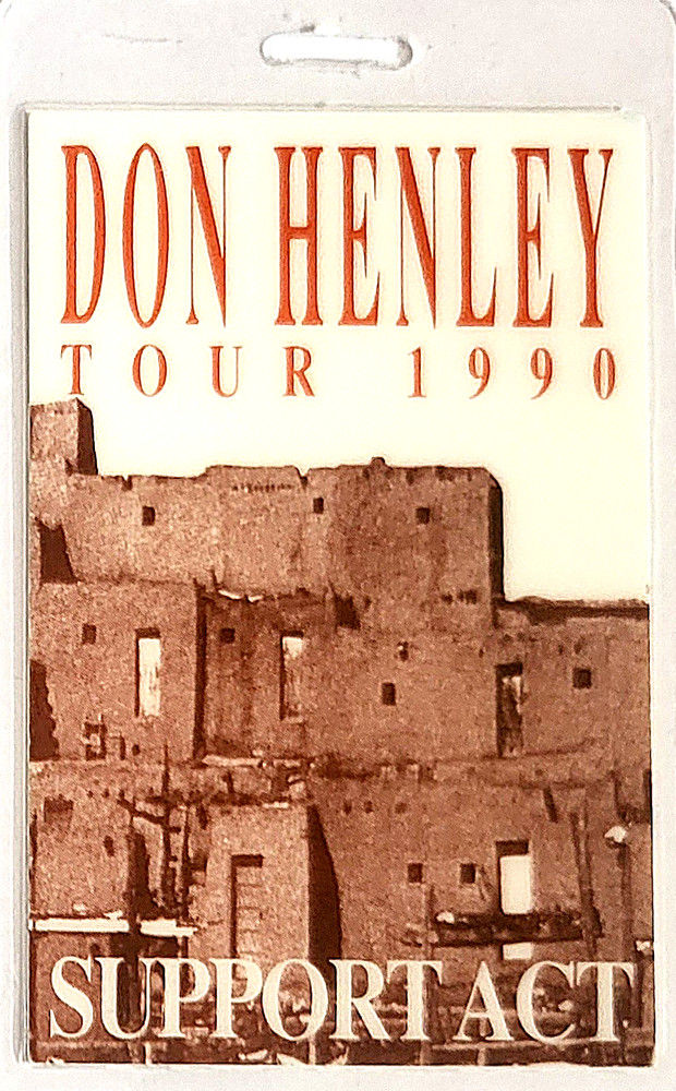 DON HENLEY -- LAMINATED BACKSTAGE PASS - SUPPORT ACT - 1990 - (EAGLES) - VINTAGE