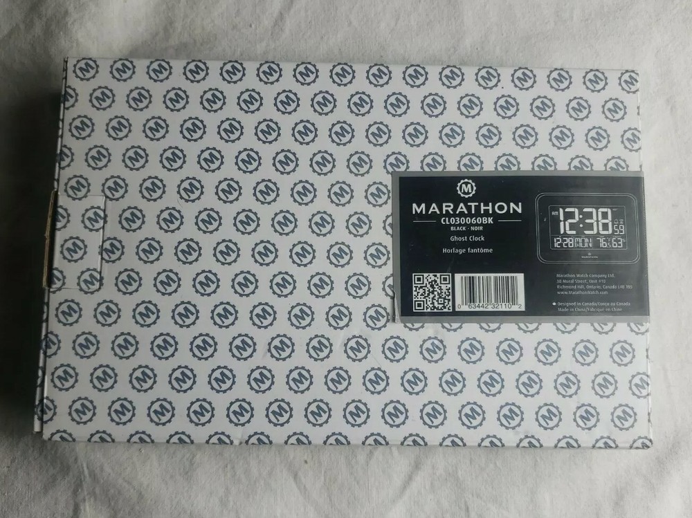 Marathon Ghost Clock CLO30060BK Black