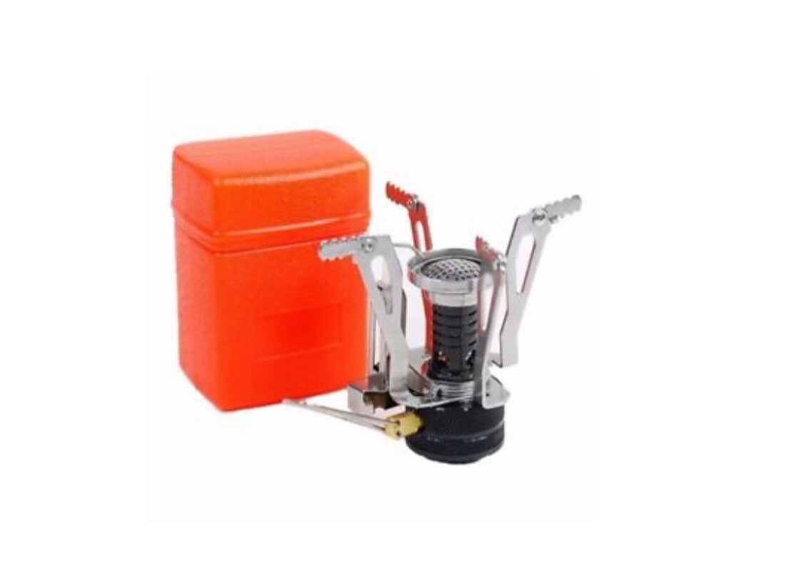 Portable Outdoor Picnic Gas Burner Foldable Camping Mini Steel Stove Case New