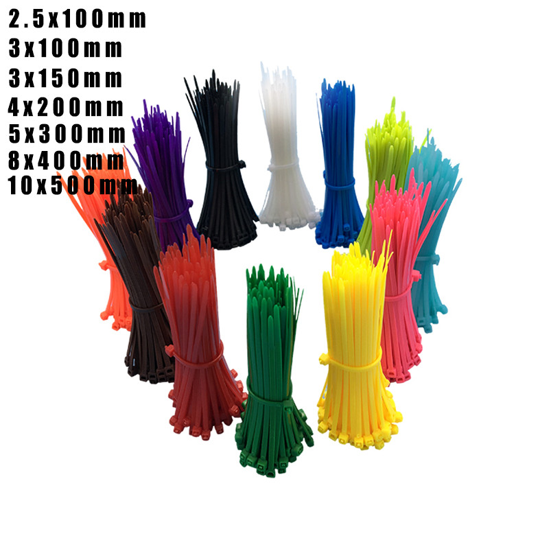 Self-Locking Nylon Plastic Cable Zip Ties Heavy Duty Strap Various Sizes Colors