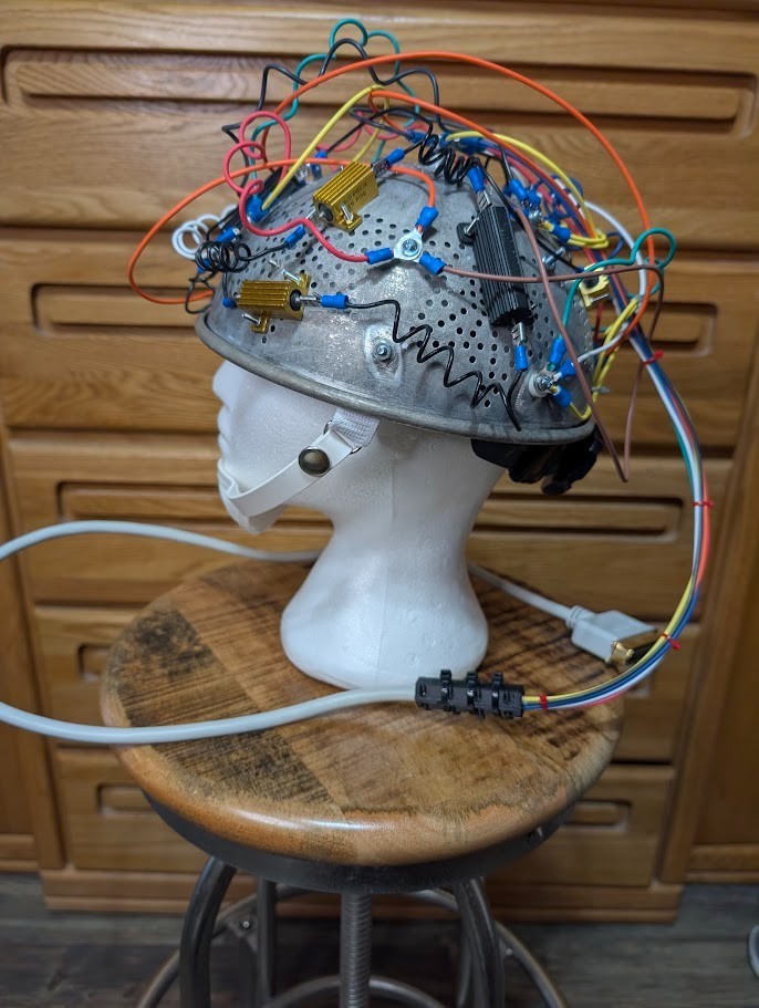 Fan-made Ghostbusters -like Colander Aura Hat