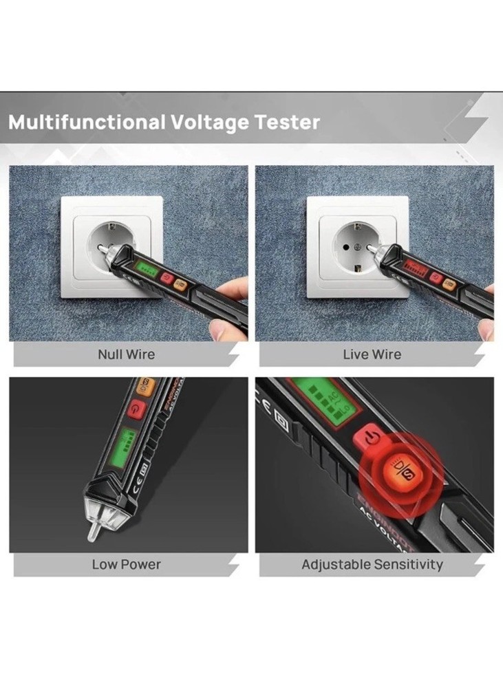 Non-Contact Voltage Electrical Tester Detectable with Dual Range (Batteries Incl