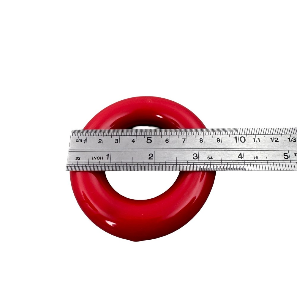 Laboratory Red Vinyl-Coated Lead Ring Flask Weight Beaker Stabilizer Approx 8cm