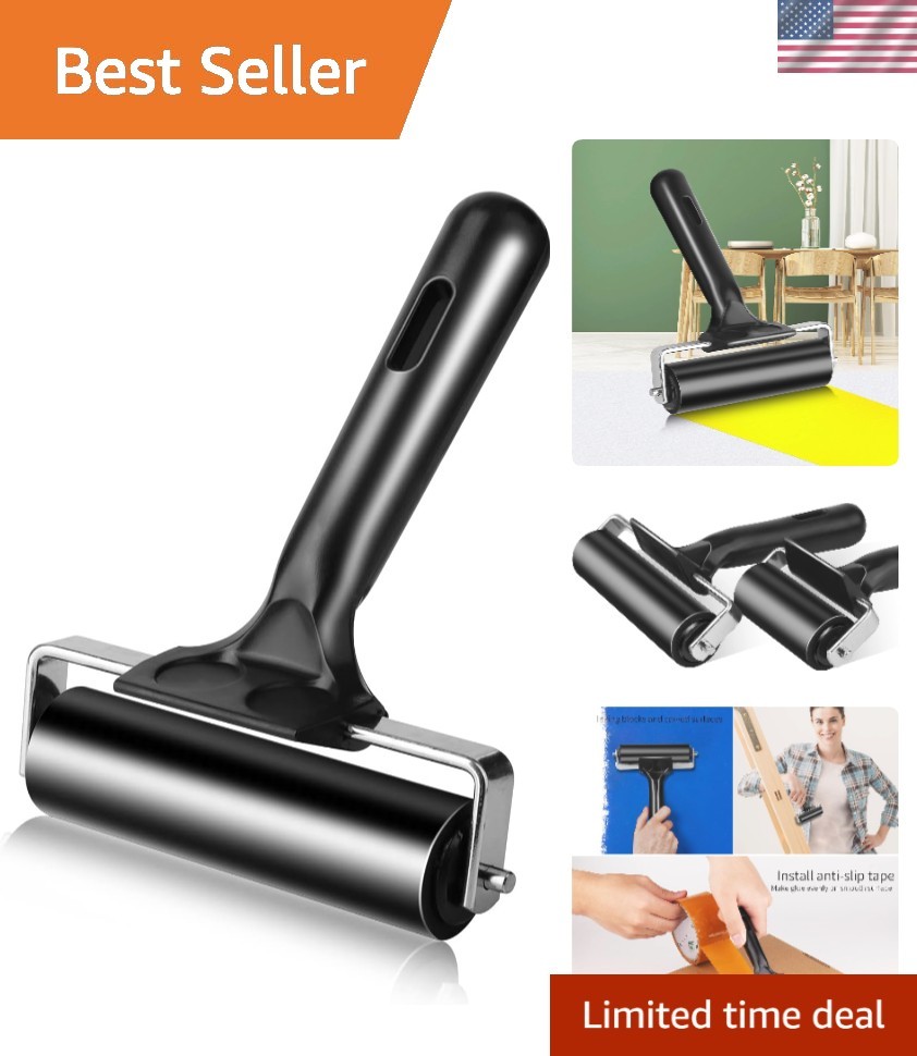 4 Inch Rubber Roller Tool, Rubber Brayer Roller for Printmaking by