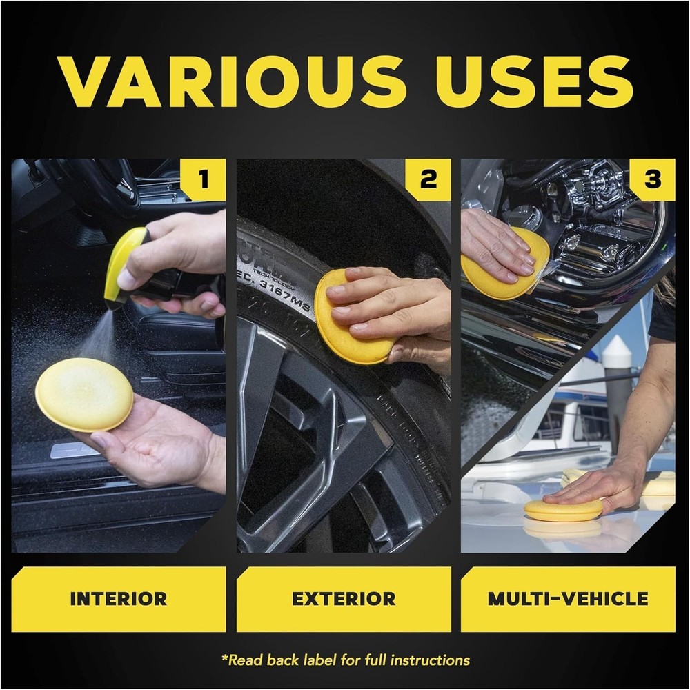 Versatile 4'' Foam Applicator Pads - Machine Washable, Perfect for Car Polish