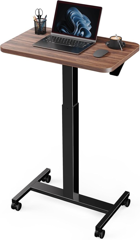 Mobile Standing Desk Wider Height Adjustable Computer Desk Rolling Sit Stand