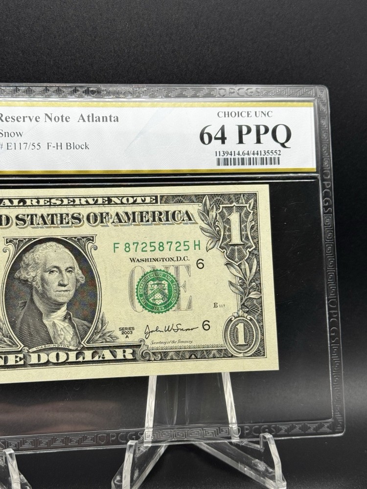 3 $1 FRN's WITH CONSECUTIVE REPEATER SERIAL #'s - PCGS 64/65