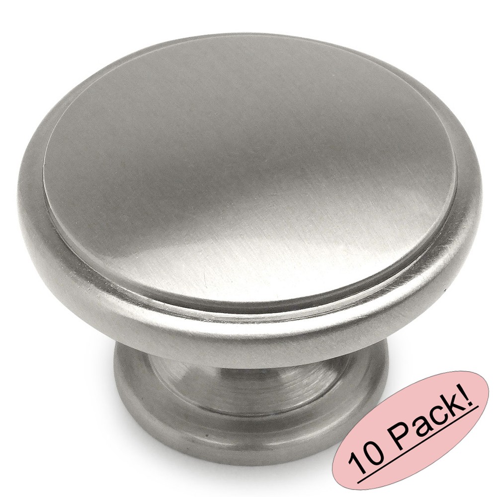 *10 Pack* Cosmas Satin Nickel Round Oversized Cabinet Knobs #4306SN