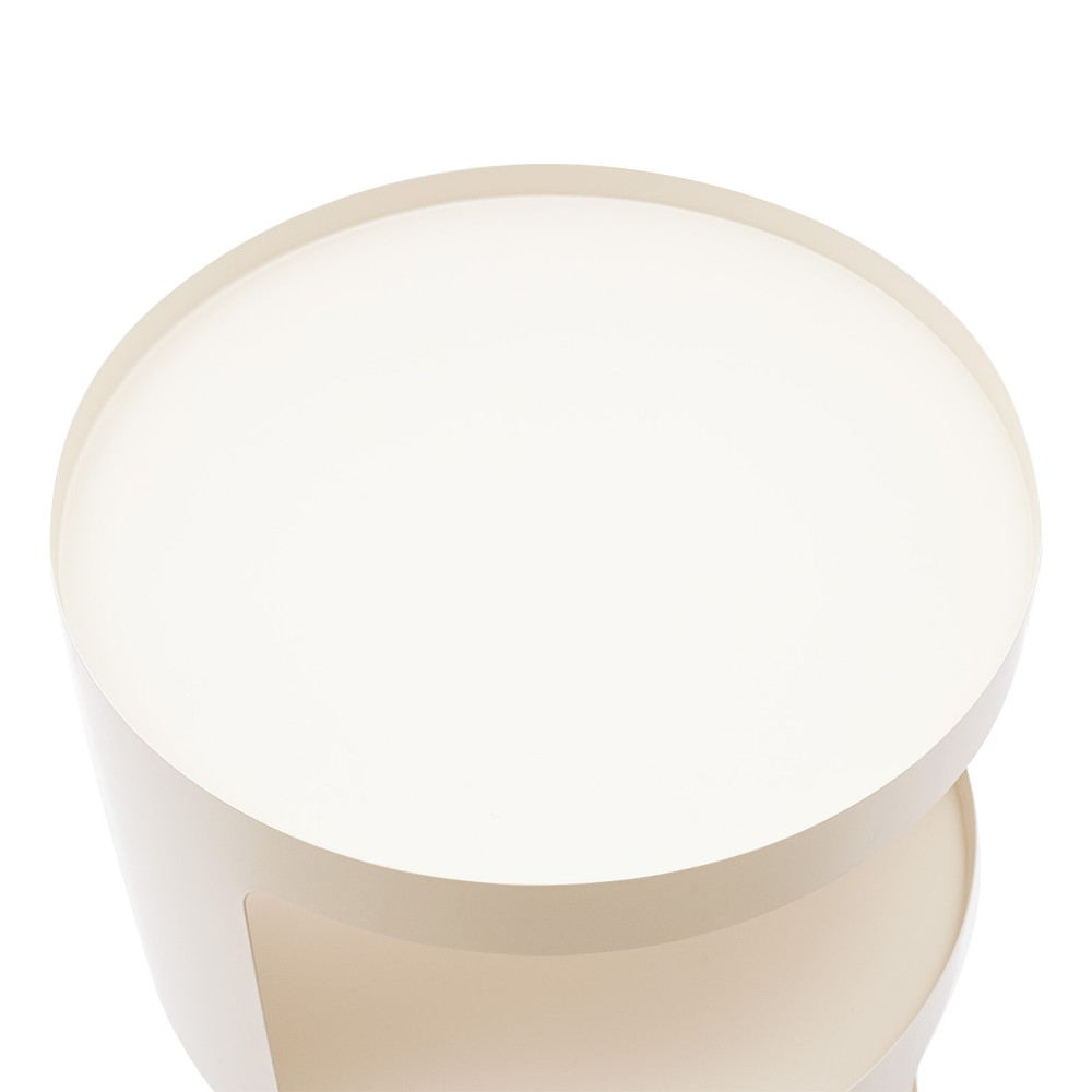 3 Tier Side Table Modern Coffee Table Sofa Bedside Table Round Organizer White