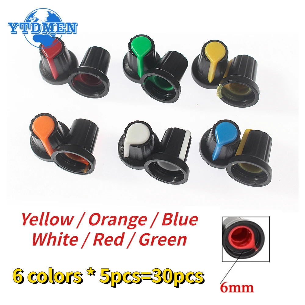 30PCS Potentiometer Knobs kit 15x17mm 6mm rotary potentiometer Knob