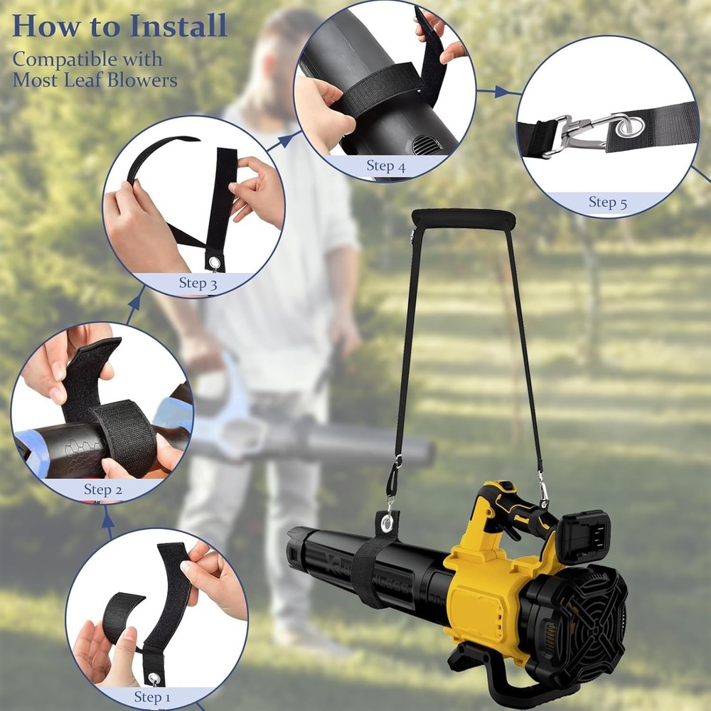 Universal Adjustable Leaf Blower Straps with Anti - Slip Padding, Shoulder Strap