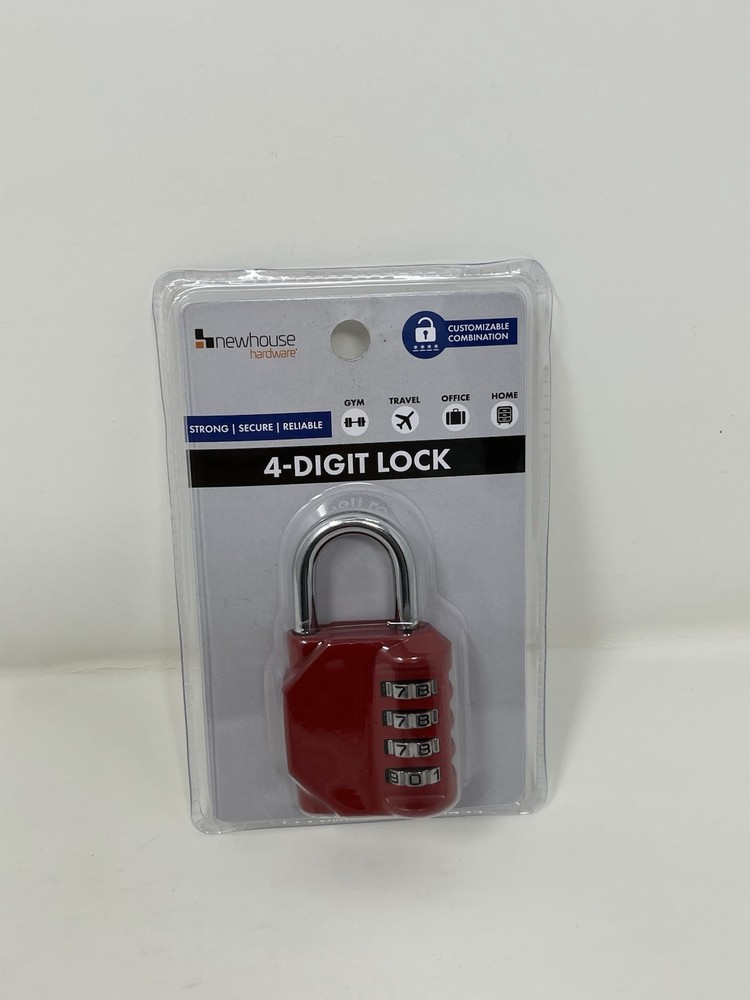 Newhouse Hardware Improved 4-Digit Combination Lock, Black