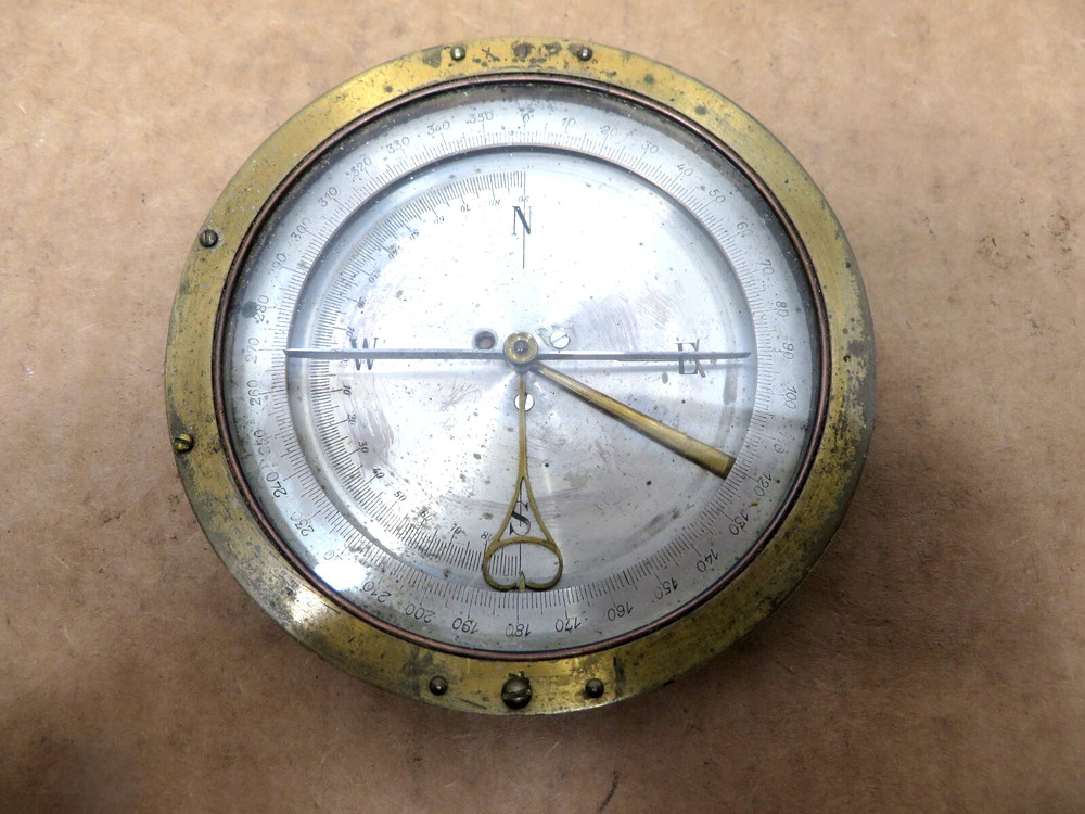 Vintage Large Brass Compass-Surveyor