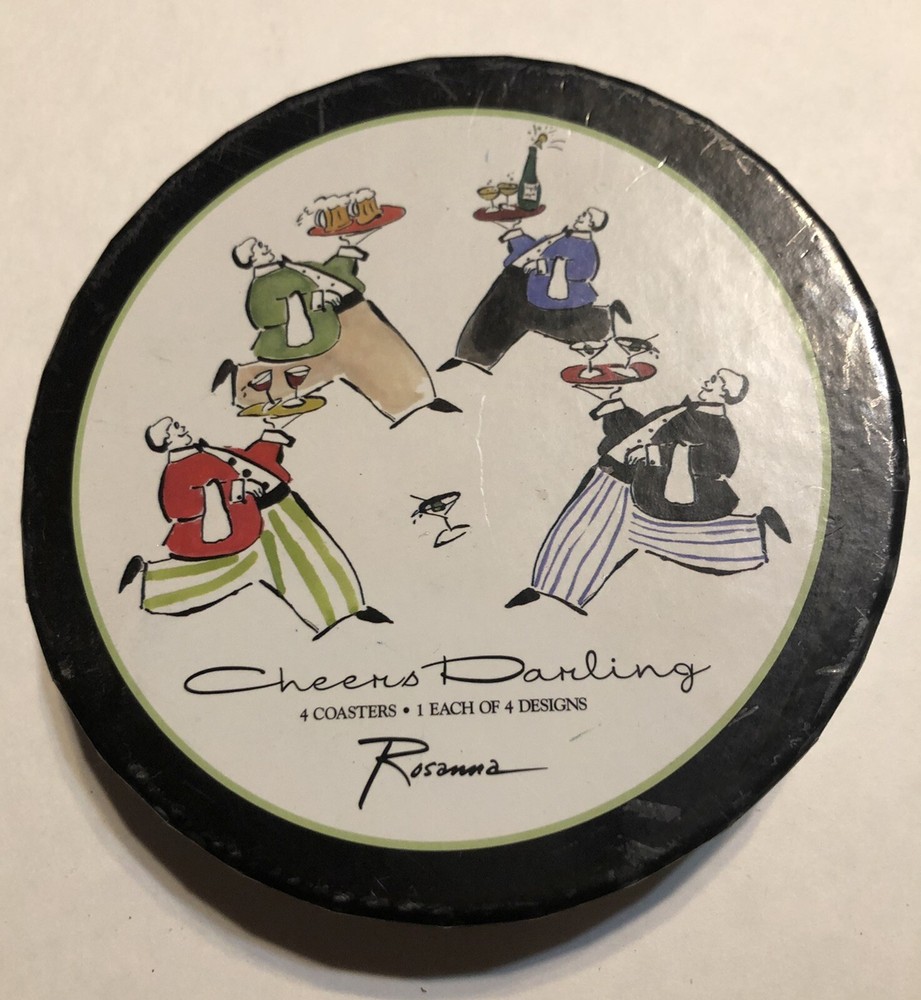 Rosanna Cheers Darling 4 Pc Coaster Set