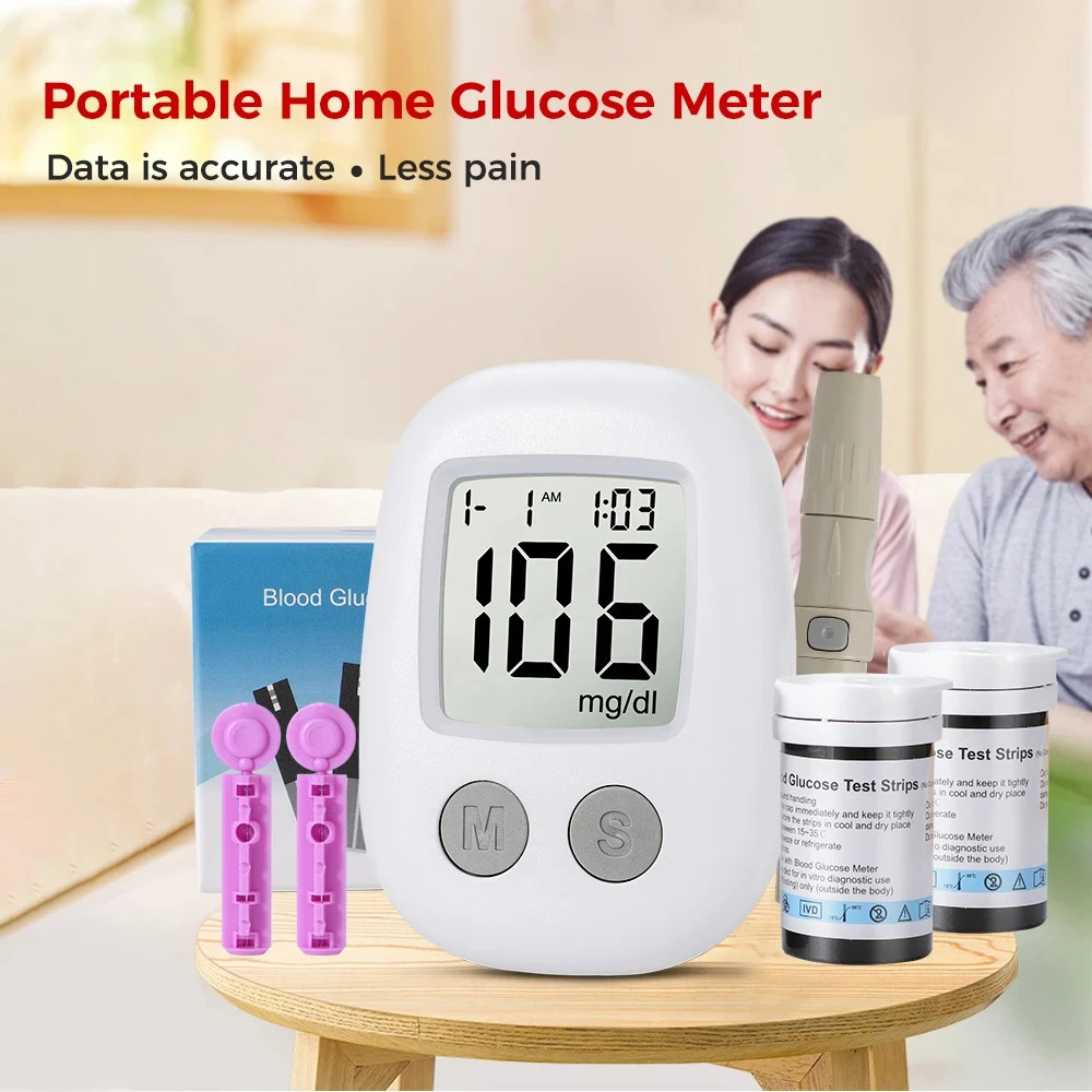 Diabetes Testing Kit - Glucose Meter with 50pc Test Strips & Lancets Glucometer