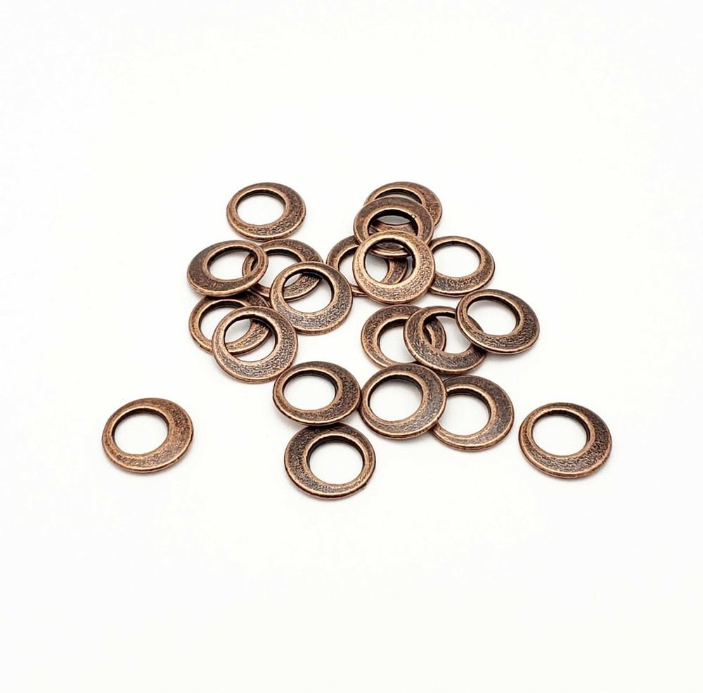 20pcs-Connector Link Pendant Flat Round  Antique Copper Double Sided.