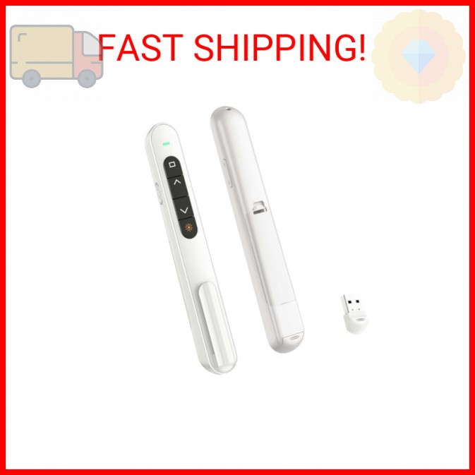 QUI Presentation Clicker for PowerPoint, RF 2.4GHz USB Wireless Presenter Remote
