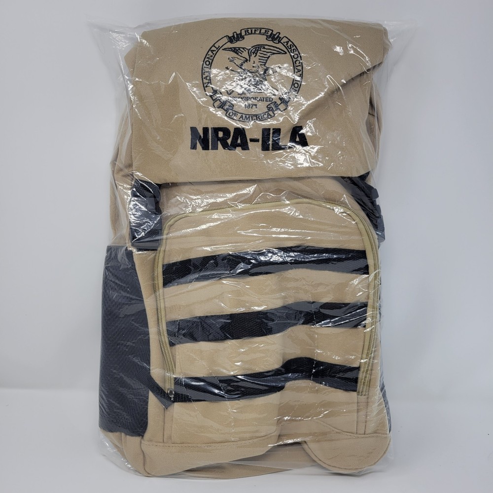 NRA-ILA Embroidered Eagle Logo Backpack Tactical Bug Out Bag Beige